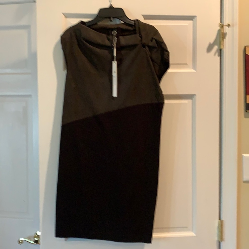 Ultra suede and fabric dress. New with tags.